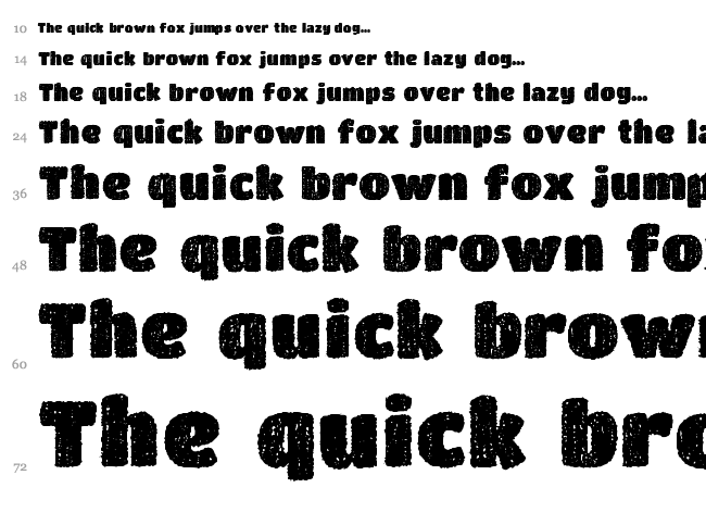 DCC Bushido font waterfall